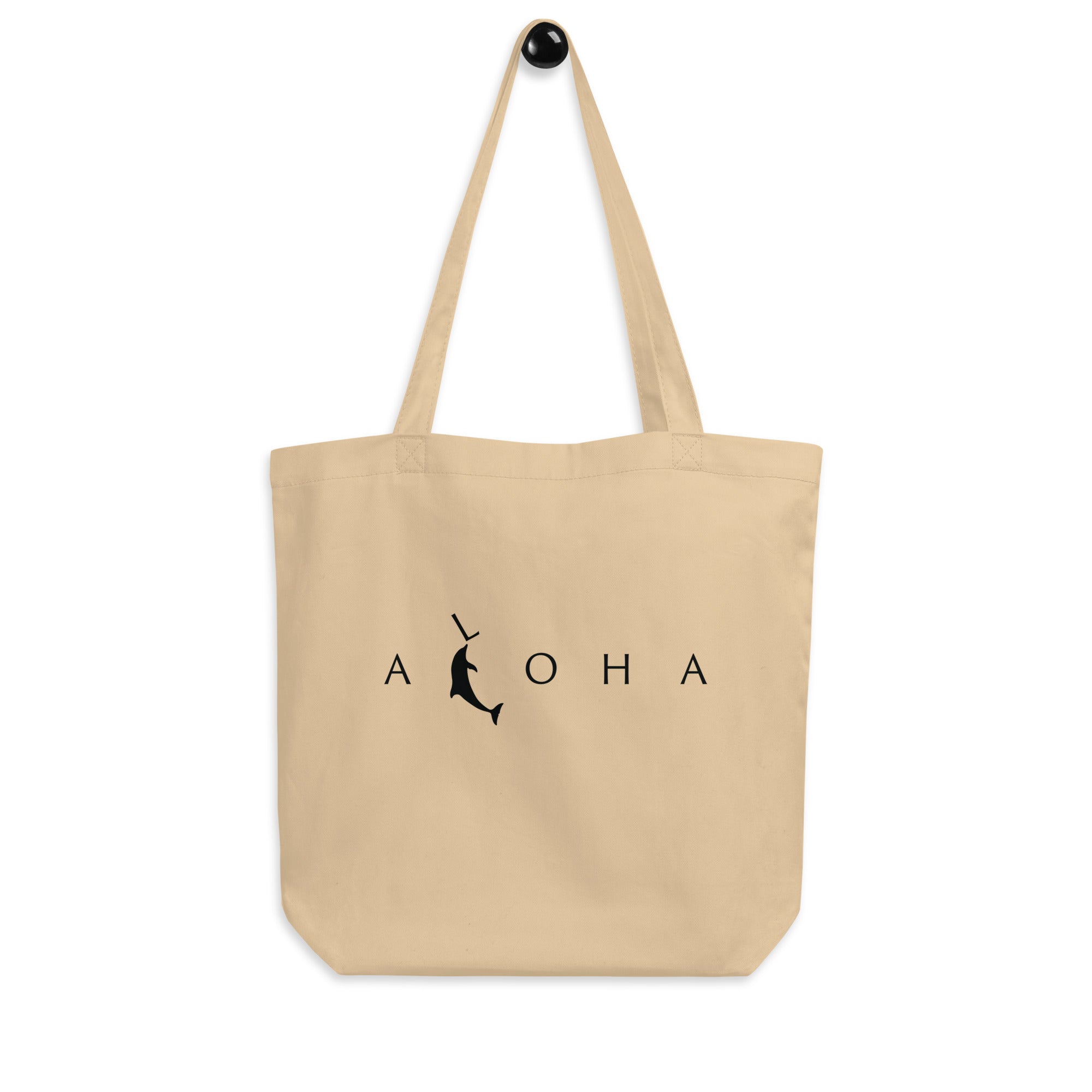 Aloha Dolphin Eco Tote Bag (Beige)
